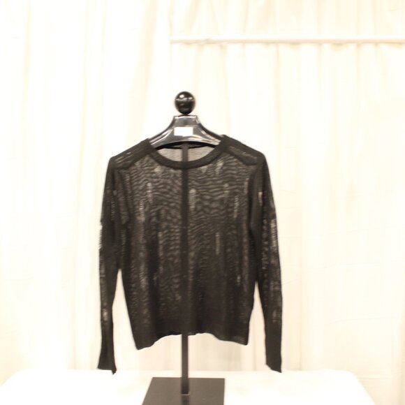 Black Sheer Knit Sweater - Picture 4 of 7